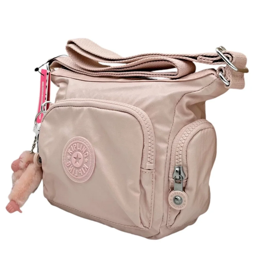 Kipling Women's Gabbie Mini SmallCrossbody Bag Pink Shine Multiple Compartments